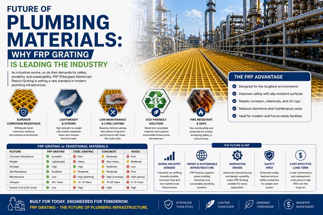 Future of Plumbing Materials: Why FRP Grating is Leading the Industry